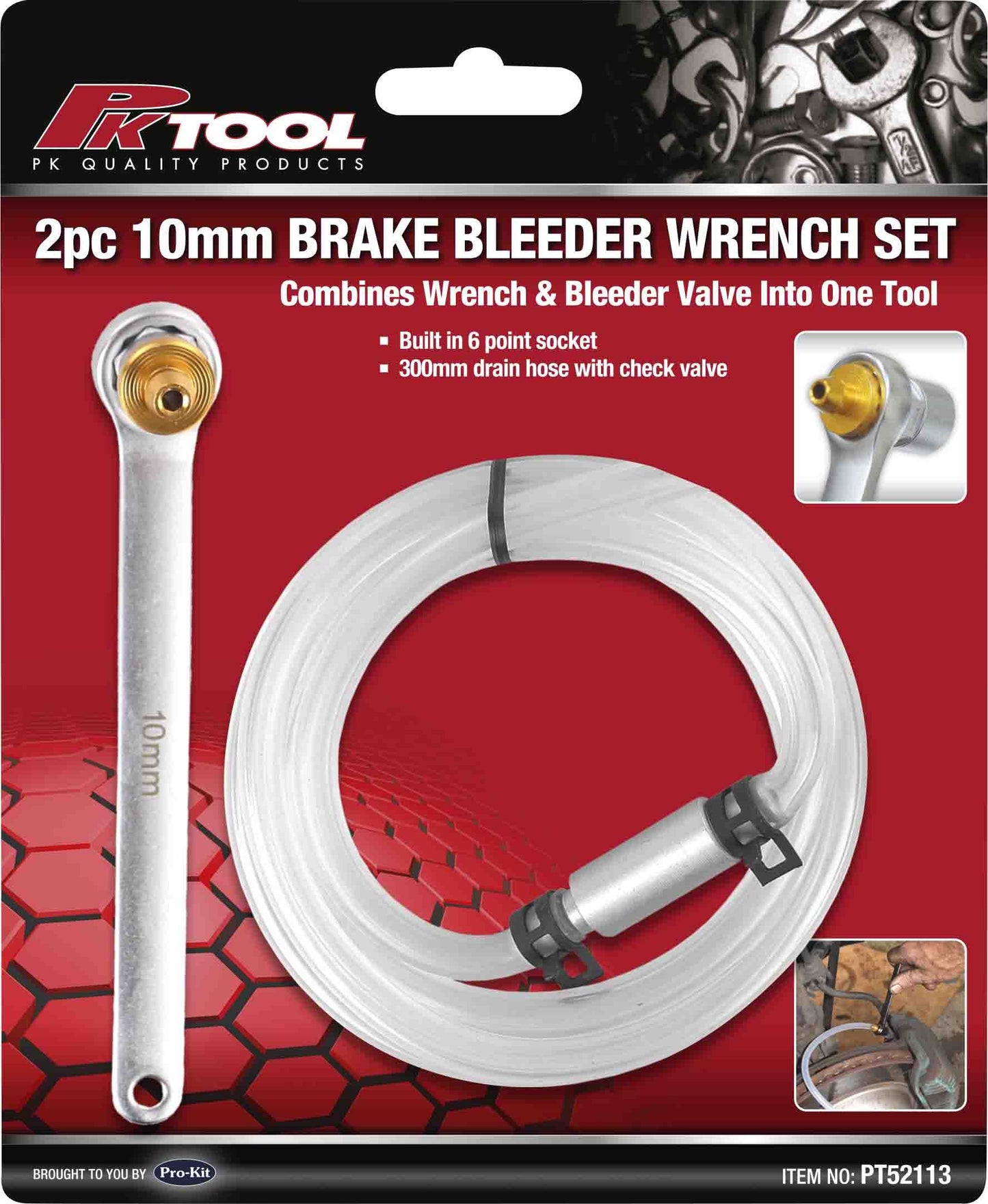 Brake & Bleeder Tools:  2pc 10mm Brake Bleeder Wrench Set PT52113