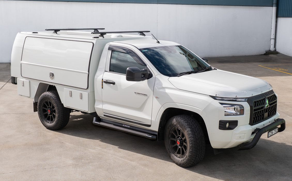 Side Steps Suits Mitsubishi Triton MY24 Single Cab 2024-On Integra Black 35M68T
