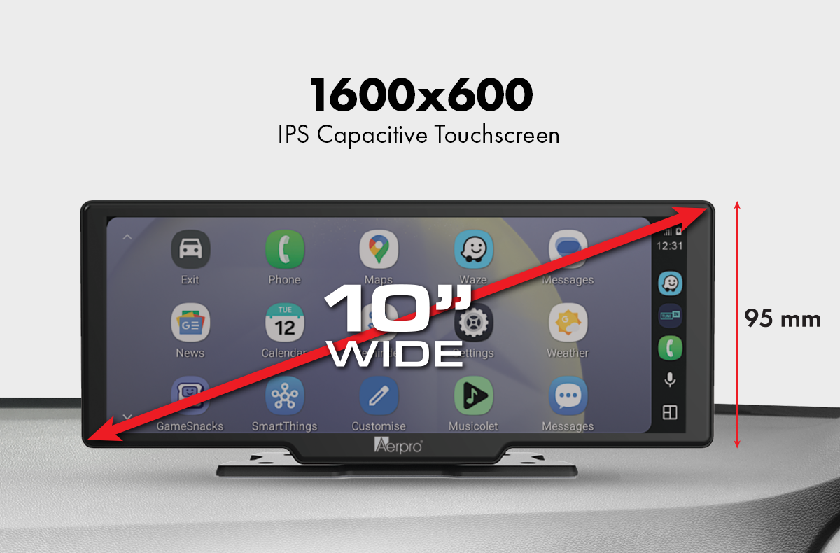 10" Wireless Smartphone Monitor with Reverse Camera (adhesive mount) AM10M02R